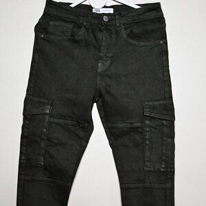 Zara army green skinny jeans mens size  30